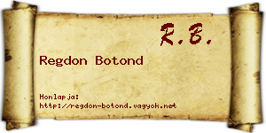 Regdon Botond névjegykártya